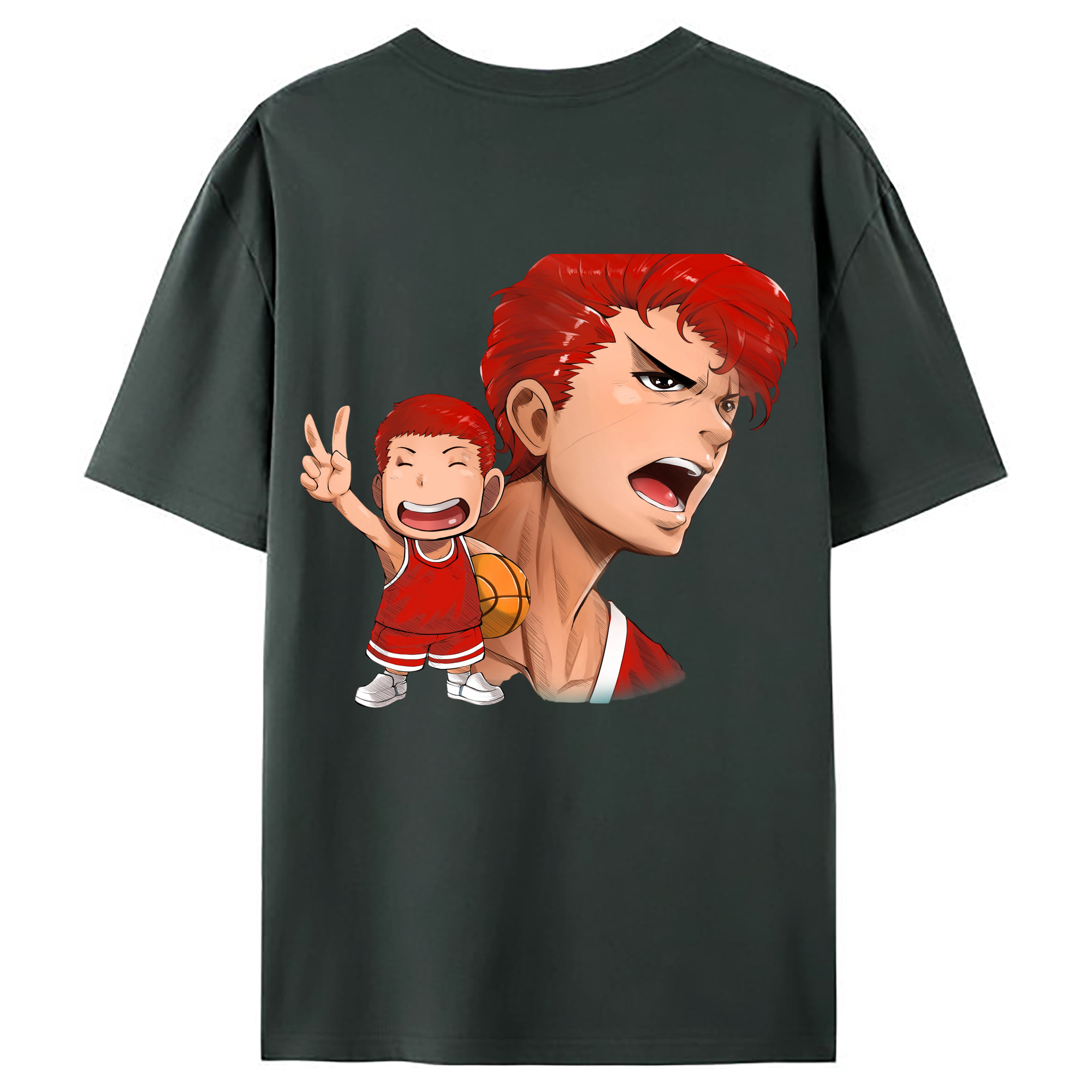 （画像用） SLAM DUNK／スラムダンク 綿100％ メンズ半袖Tシャツ（バックプリント） 通気性